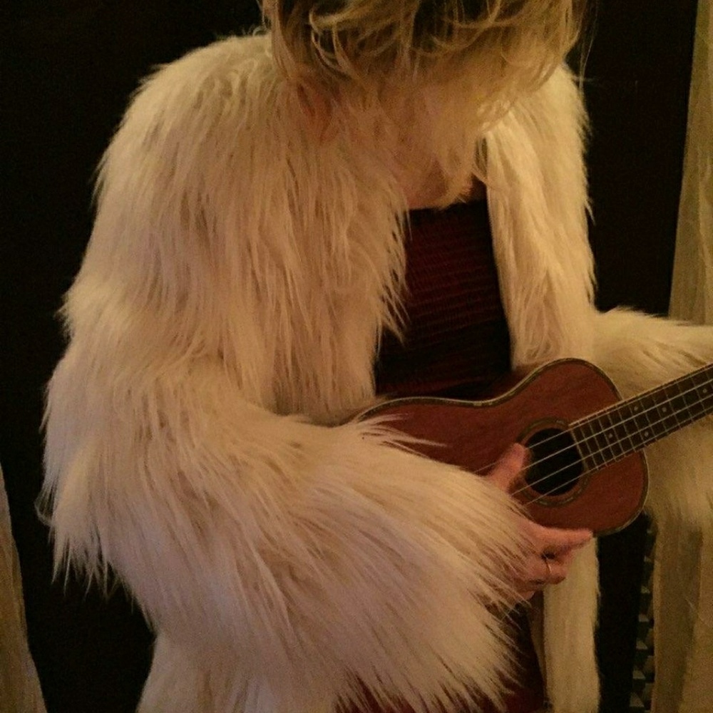 White fur coat